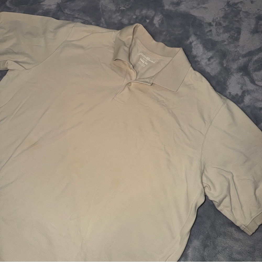 Eddie Bauer Men's Big and Tall Tan Polo Shirt